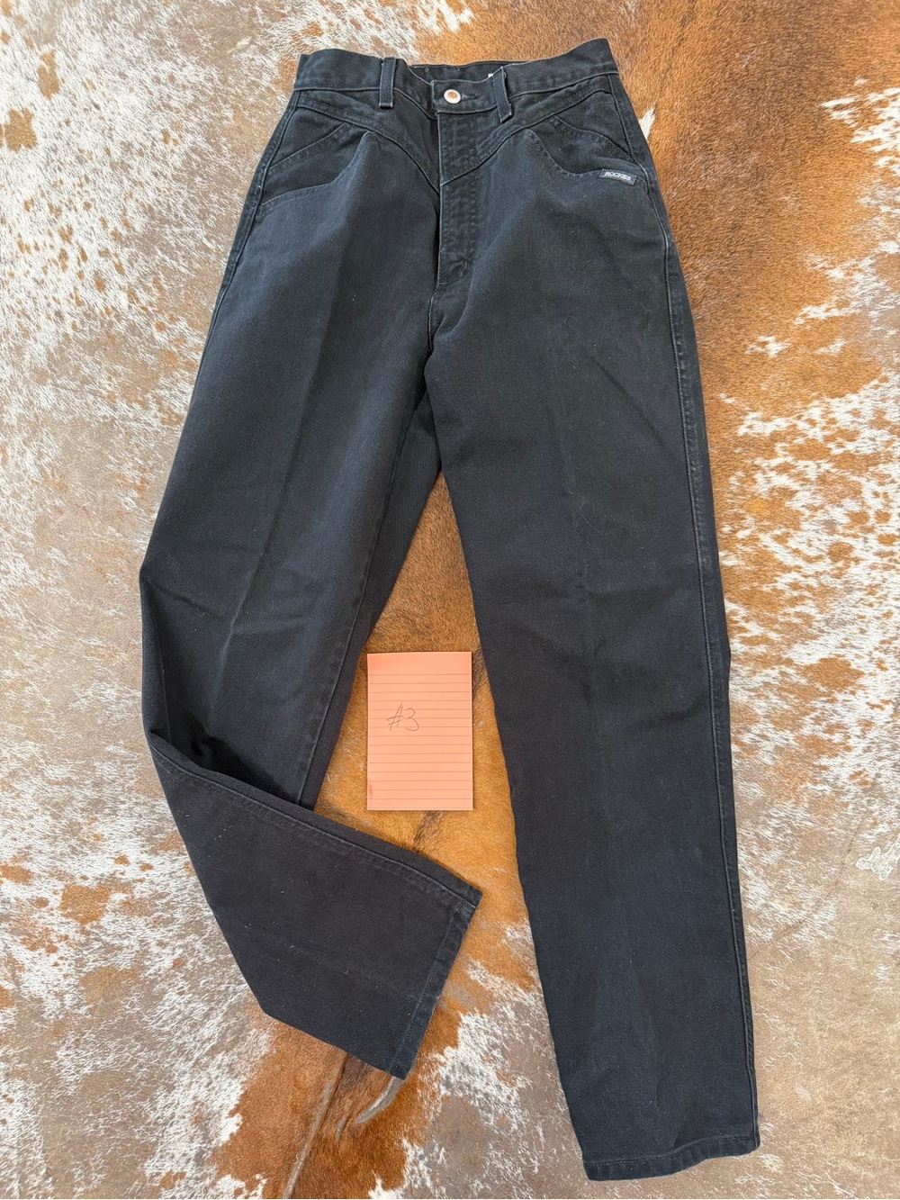 Vintage Cowgirl Rockies Black Women's Jeans - Casual Straight Leg